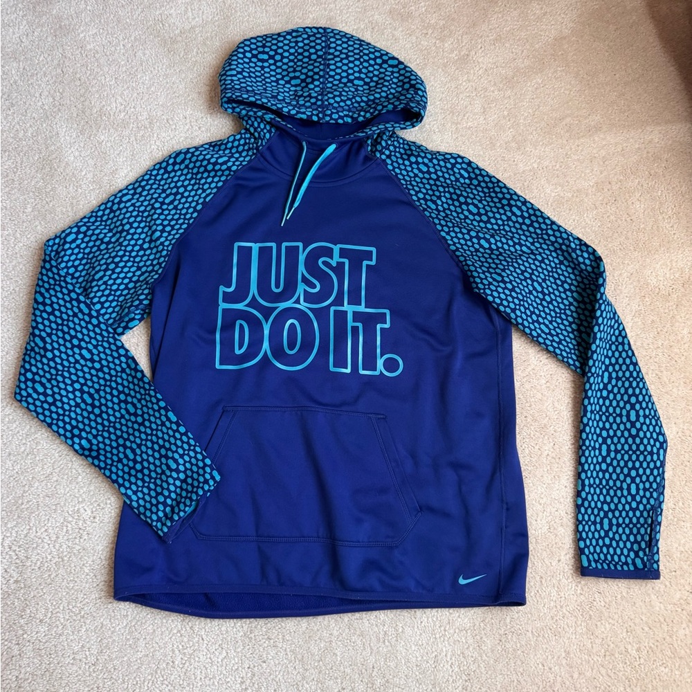 Nike Therma-Fit Navy and Teal Hoodie